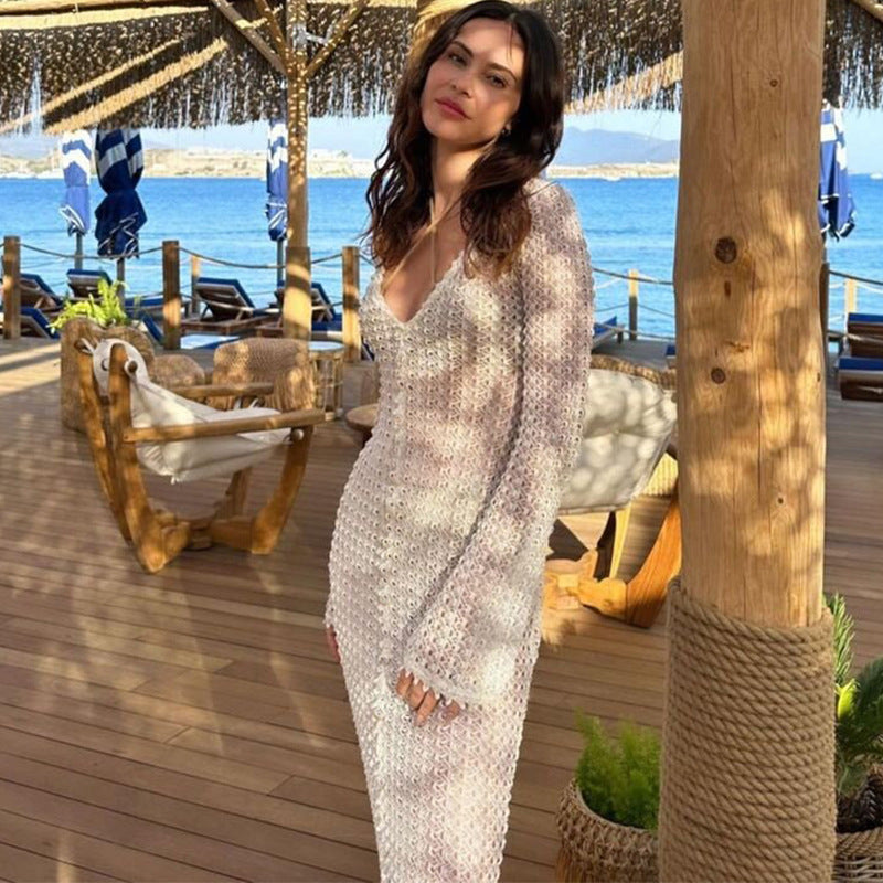 Women's Beach Cover-up Vacation Long Dress Sun-protective Clothing - Sophinity