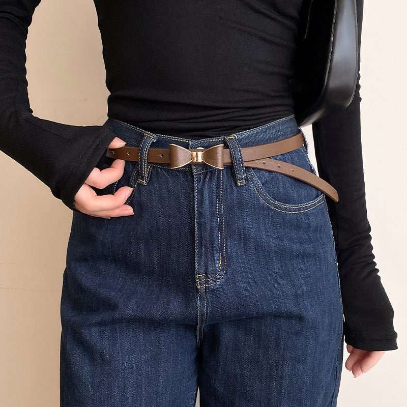 Women's Korean - style Bow Thin Belt All - matching - Sophinity