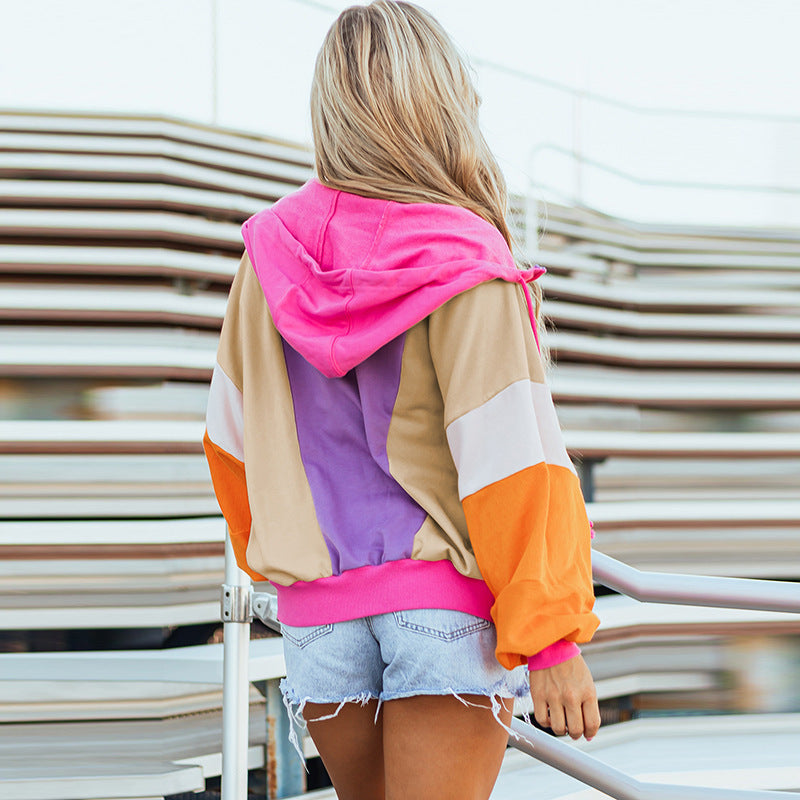 Dopamine Color Hooded Coat Sweatshirt Women - Sophinity