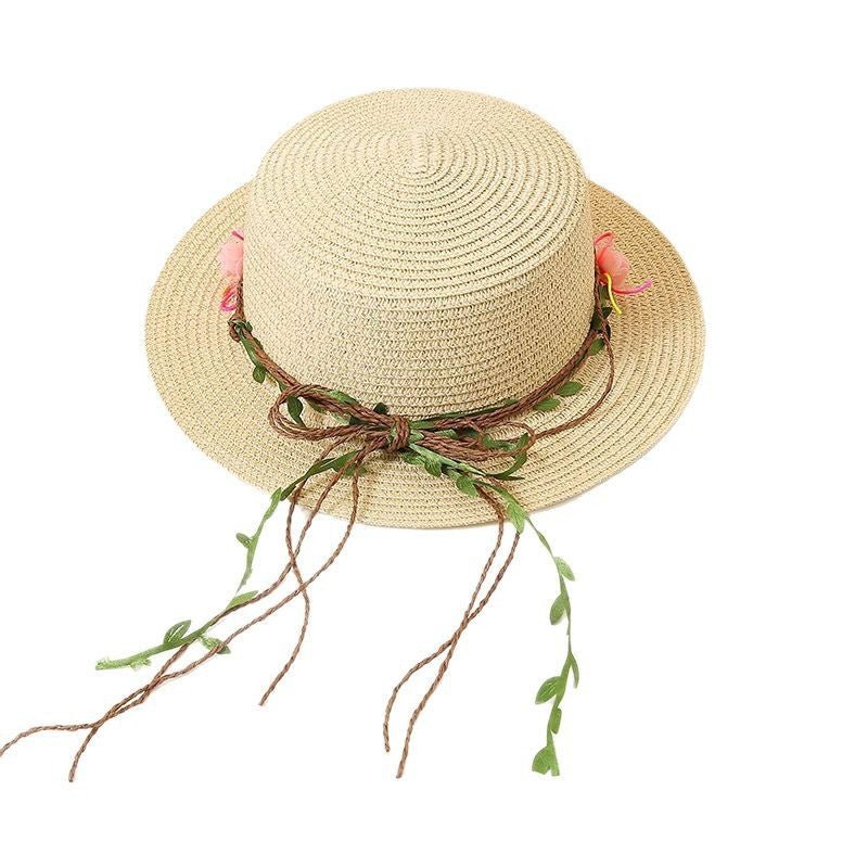 Women's Flat Straw Hat Sun Protection Hat Sun - proof Western Style Beach Hat - Sophinity