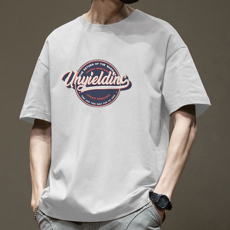 Men's Cotton Ins Round Neck Loose Top T-shirt - Sophinity