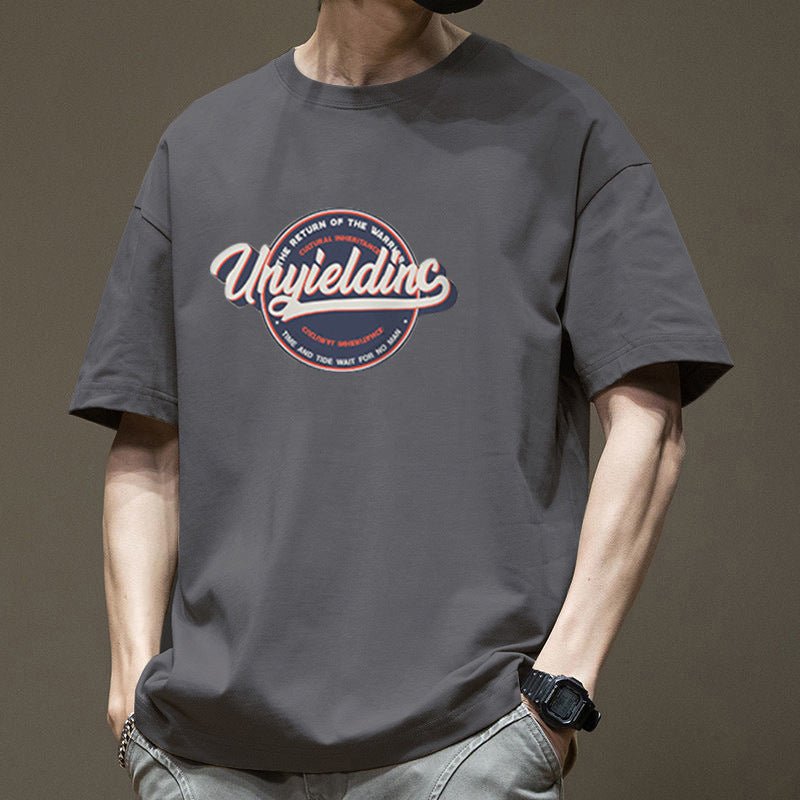 Men's Cotton Ins Round Neck Loose Top T-shirt - Sophinity