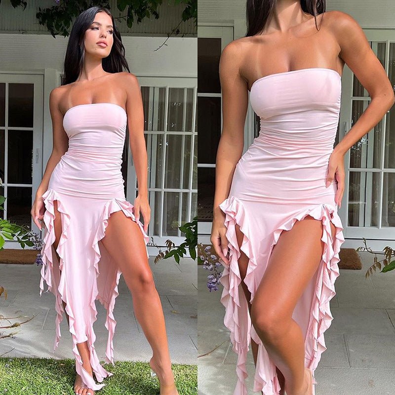Fashion Trend Women's One Shoulder Tube Top Dress - Sophinity