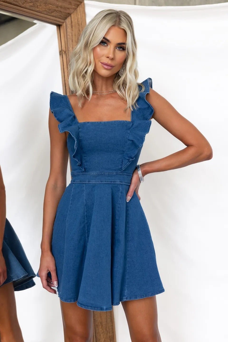 Women's Fashion Casual Denim Dress - Sophinity