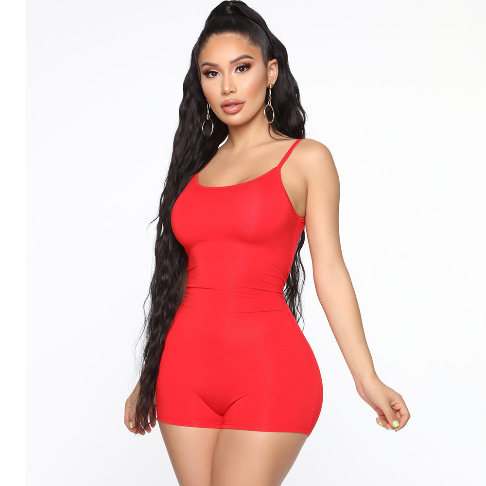 Women's Skinny Athleisure Suspender Jumpsuit - Sophinity