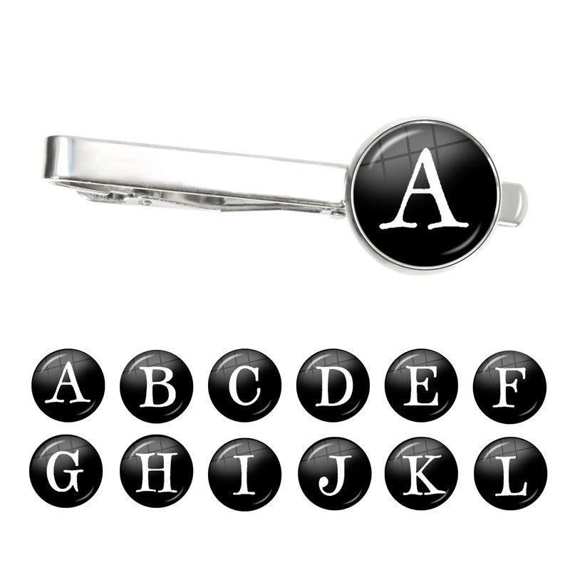 Letter Tie Clip Decoration With French Shirt - Sophinity
