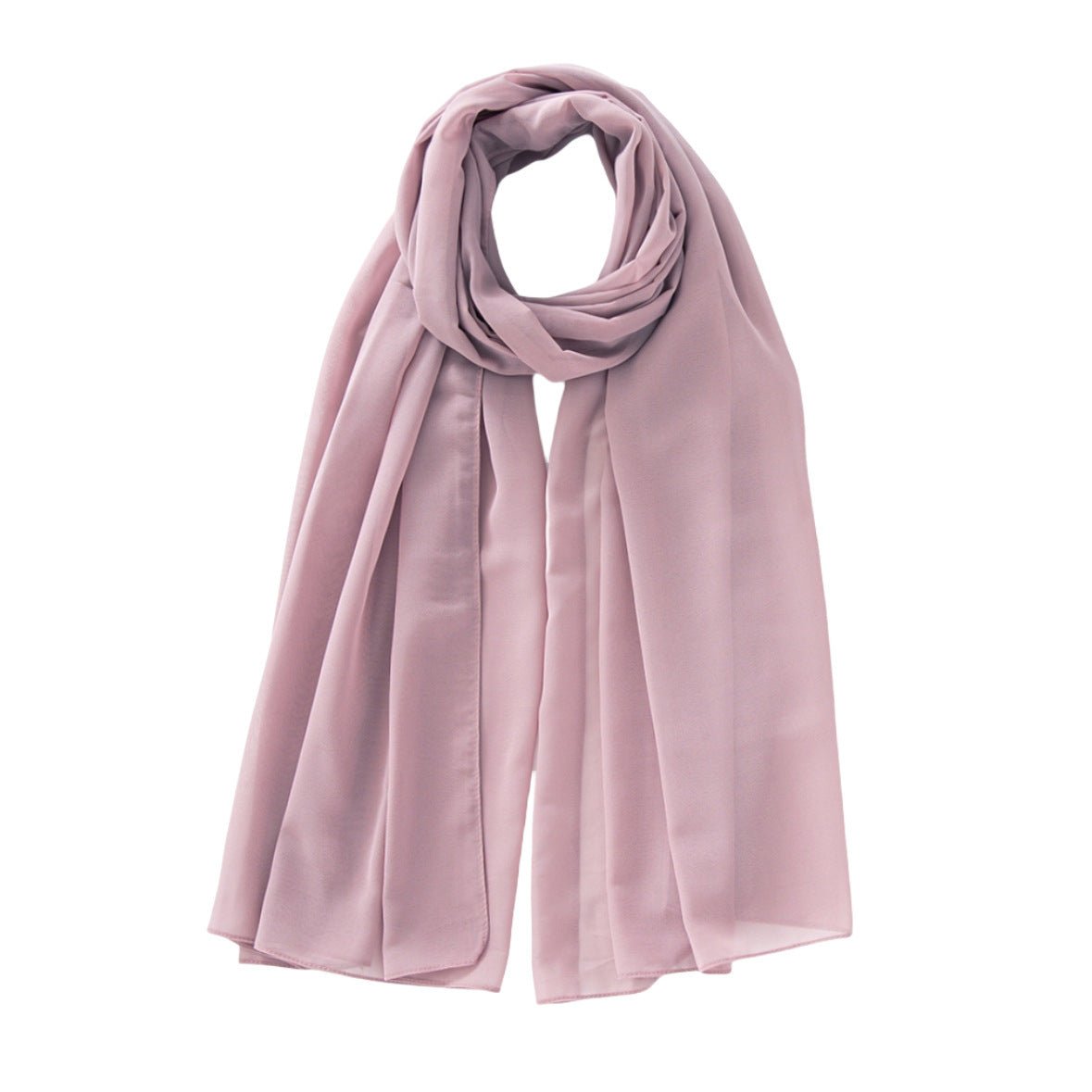 Women's Pure Color Pearl Chiffon Bubble Scarf Gauze Scarf - Sophinity