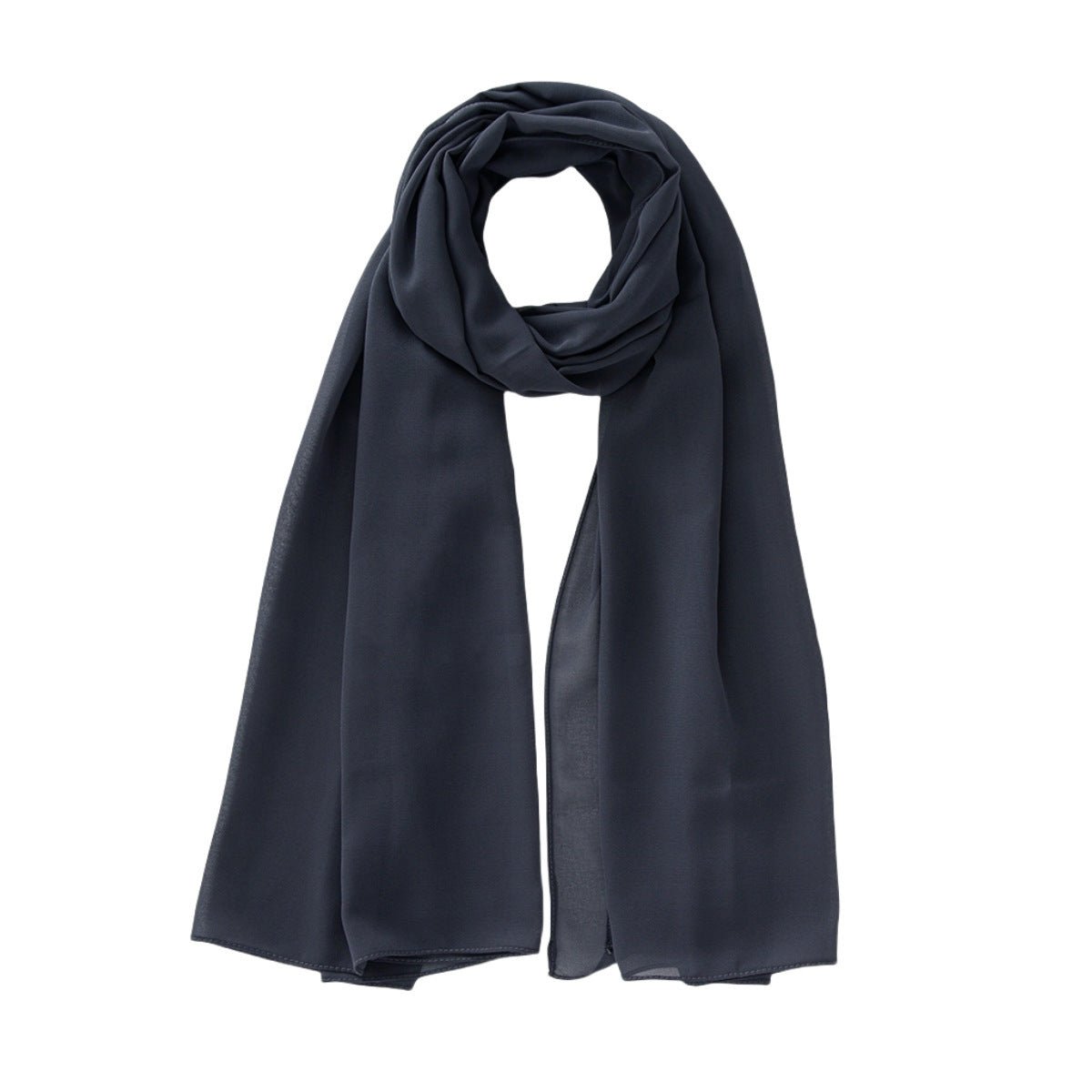 Women's Pure Color Pearl Chiffon Bubble Scarf Gauze Scarf - Sophinity