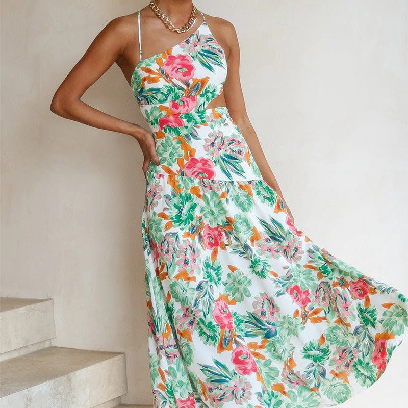 Women's Clothing Pleated Irregular Hollow - out Ruffled Slit Dress - Sophinity