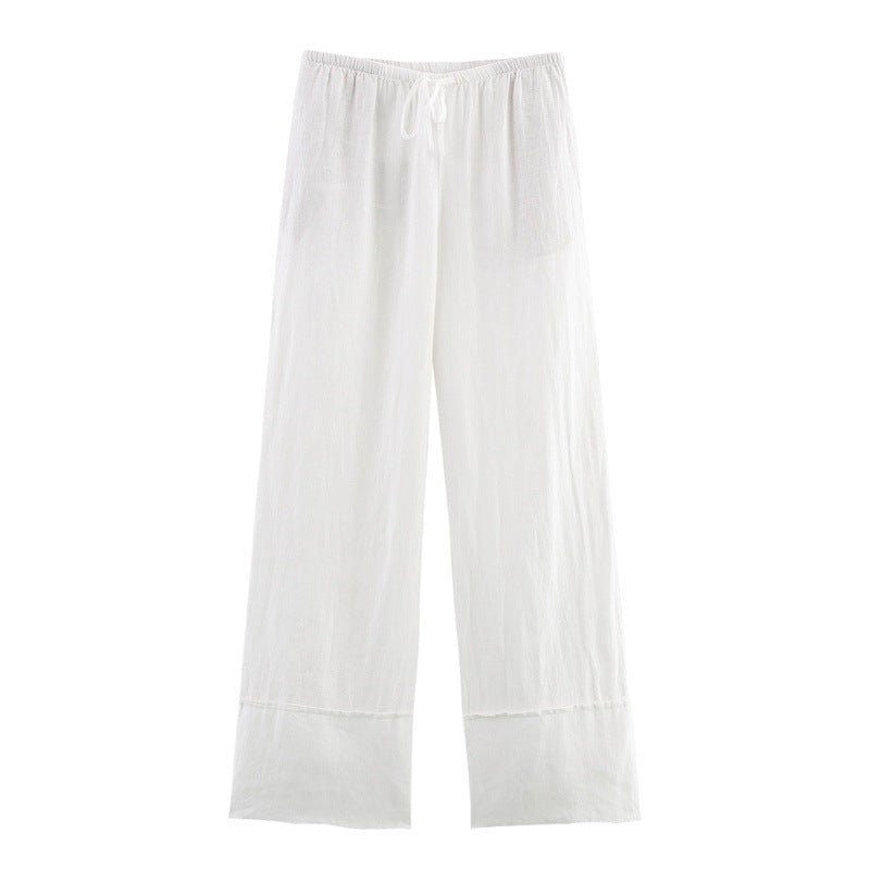 Spring And Summer Linen Shirt Wide Leg Pants - Sophinity