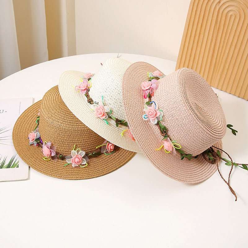 Women's Flat Straw Hat Sun Protection Hat Sun - proof Western Style Beach Hat - Sophinity