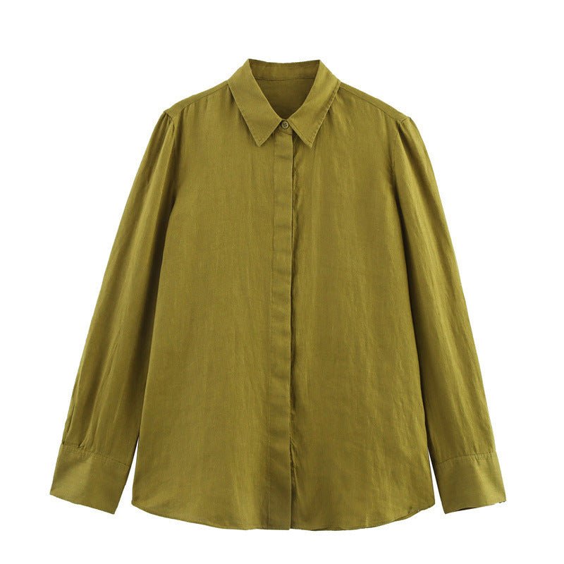Spring And Summer Linen Shirt Wide Leg Pants - Sophinity