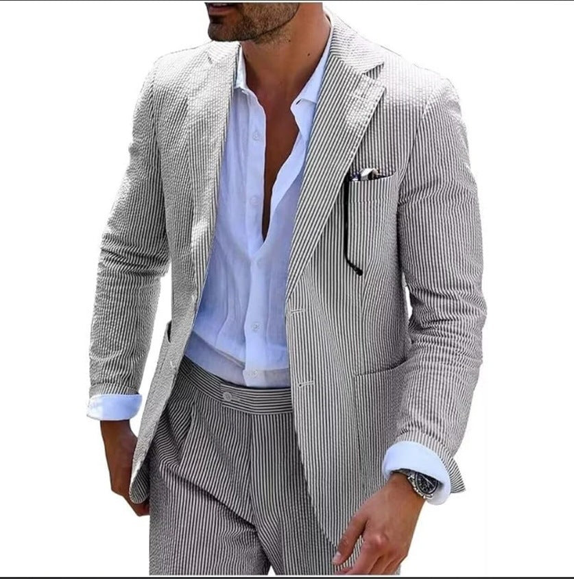 Men's Two-piece Suit Seersucker Summer - Sophinity