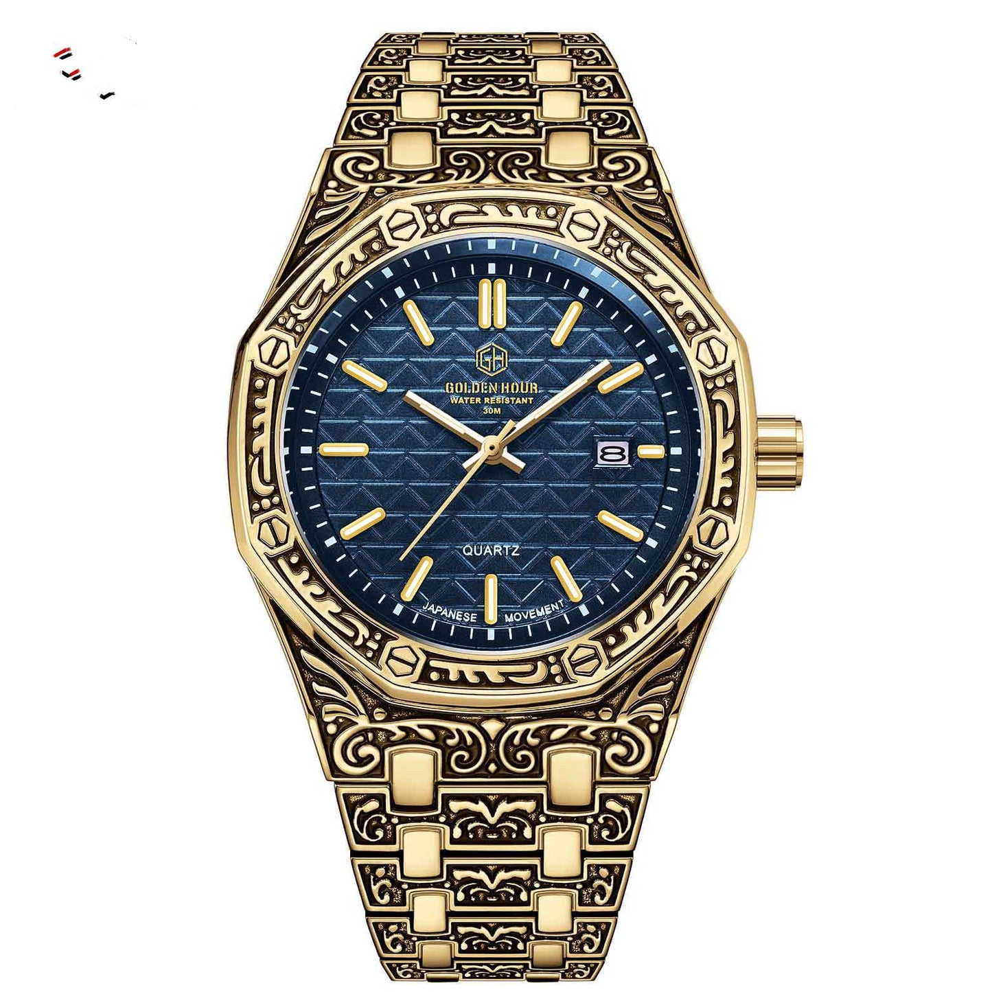 Spiral Crown Round Mechanical Men's Black Casual Watch - Sophinity