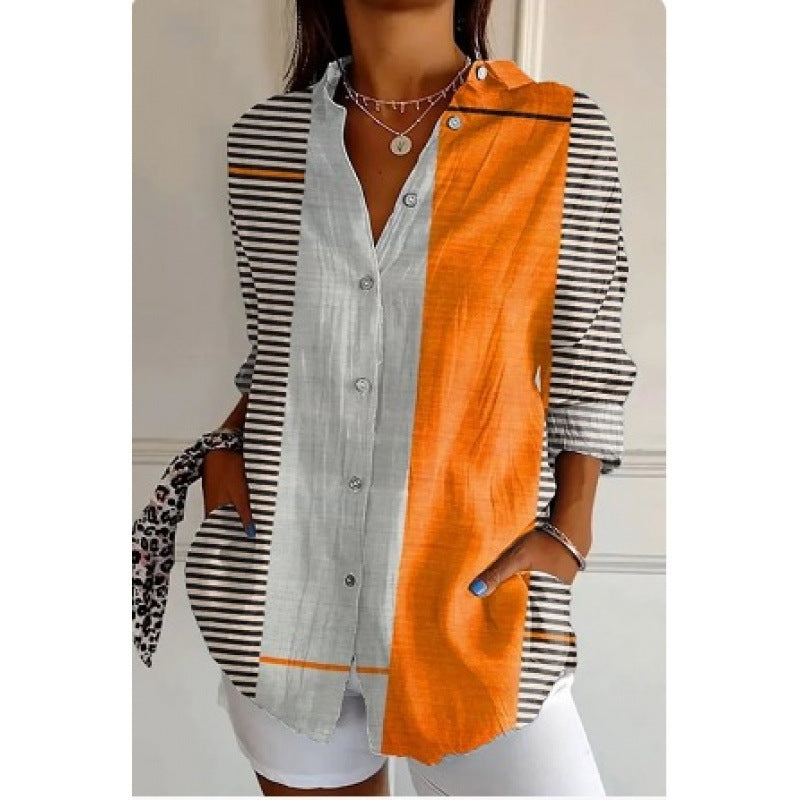 Printed Autumn Leisure Loose Shirt Women's Top - Sophinity