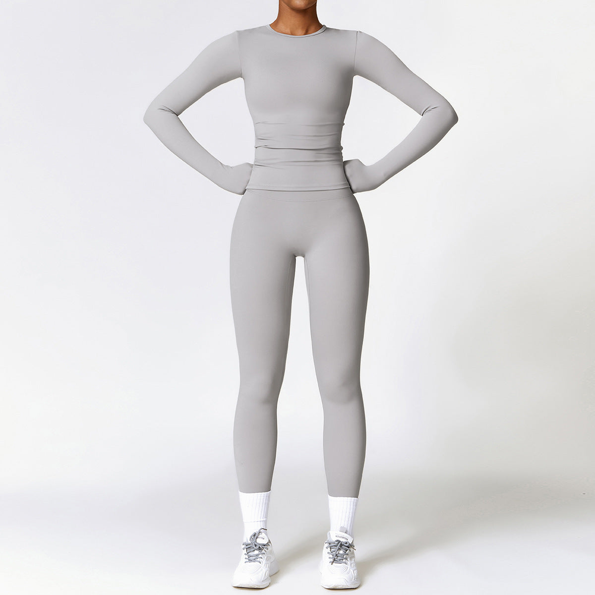 Tight-fitting Brushed Yoga Suit Quick-drying Fitness Clothes Fitness Long Sleeve Tracksuits Sports Suit Gym Top High Waist Leggings Women Sets Yoga Set - Sophinity