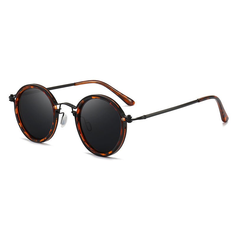 Sunscreen Retro Style Round Frame Metal Sunglasses - Sophinity