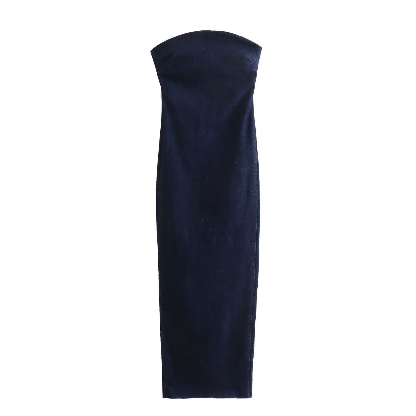 Back Zip Denim Wrap Dress - Sophinity