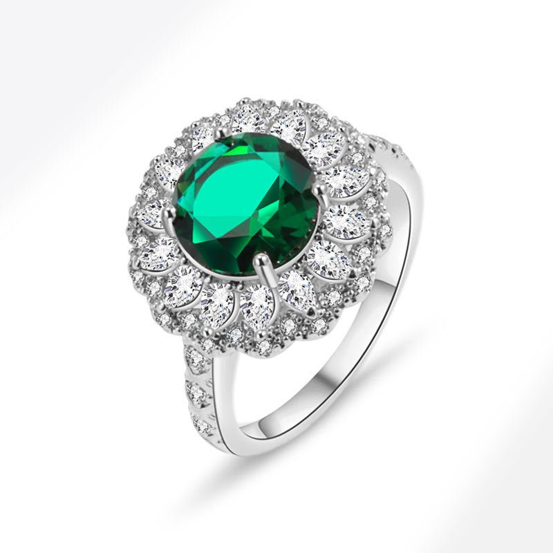 Green Moissanite Ring Women - Sophinity