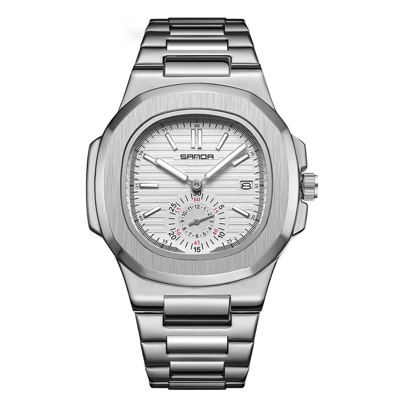 Steel Belt Luminous Calendar Quartz Watch 7020 Fashion Stainless Steel Waterproof Men's Watch - Sophinity