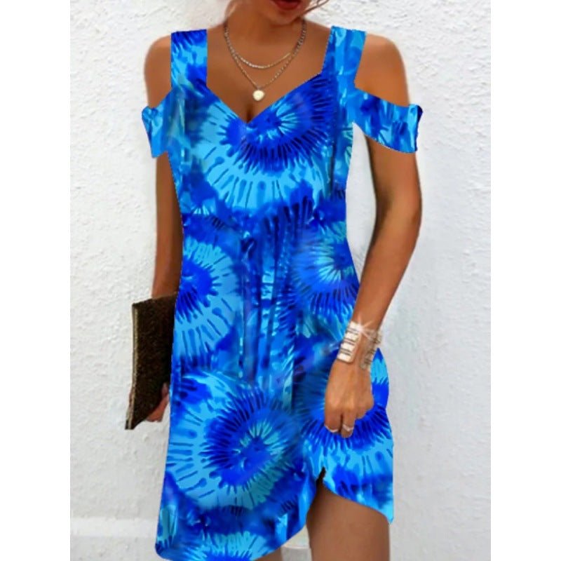 Cross - border European And American Women's Summer Foreign Trade New Printing Elegant Dress - Sophinity