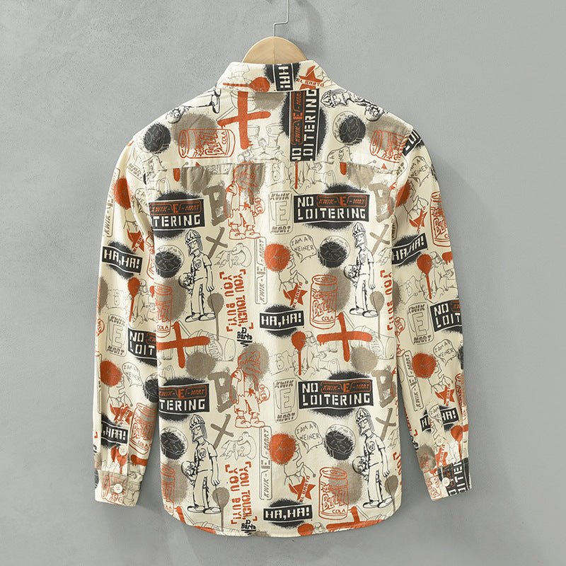 Casual Printing Stylish Shirt Handsome Design Loose Full Print - Sophinity