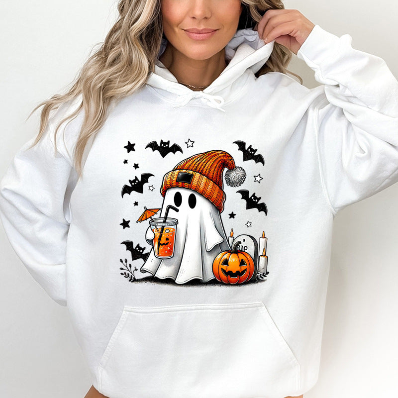 Halloween Ghost Pumpkin Bat Hoodies For Women Fashion Hooded - Sophinity