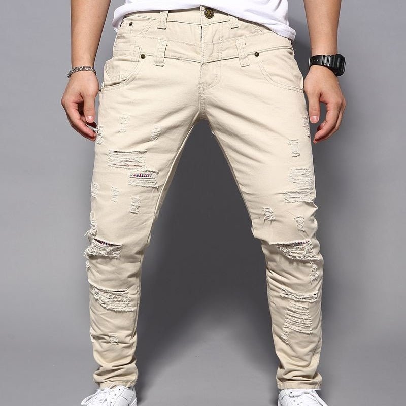 Casual Double Waist Ripped Casual Cargo Trousers - Sophinity