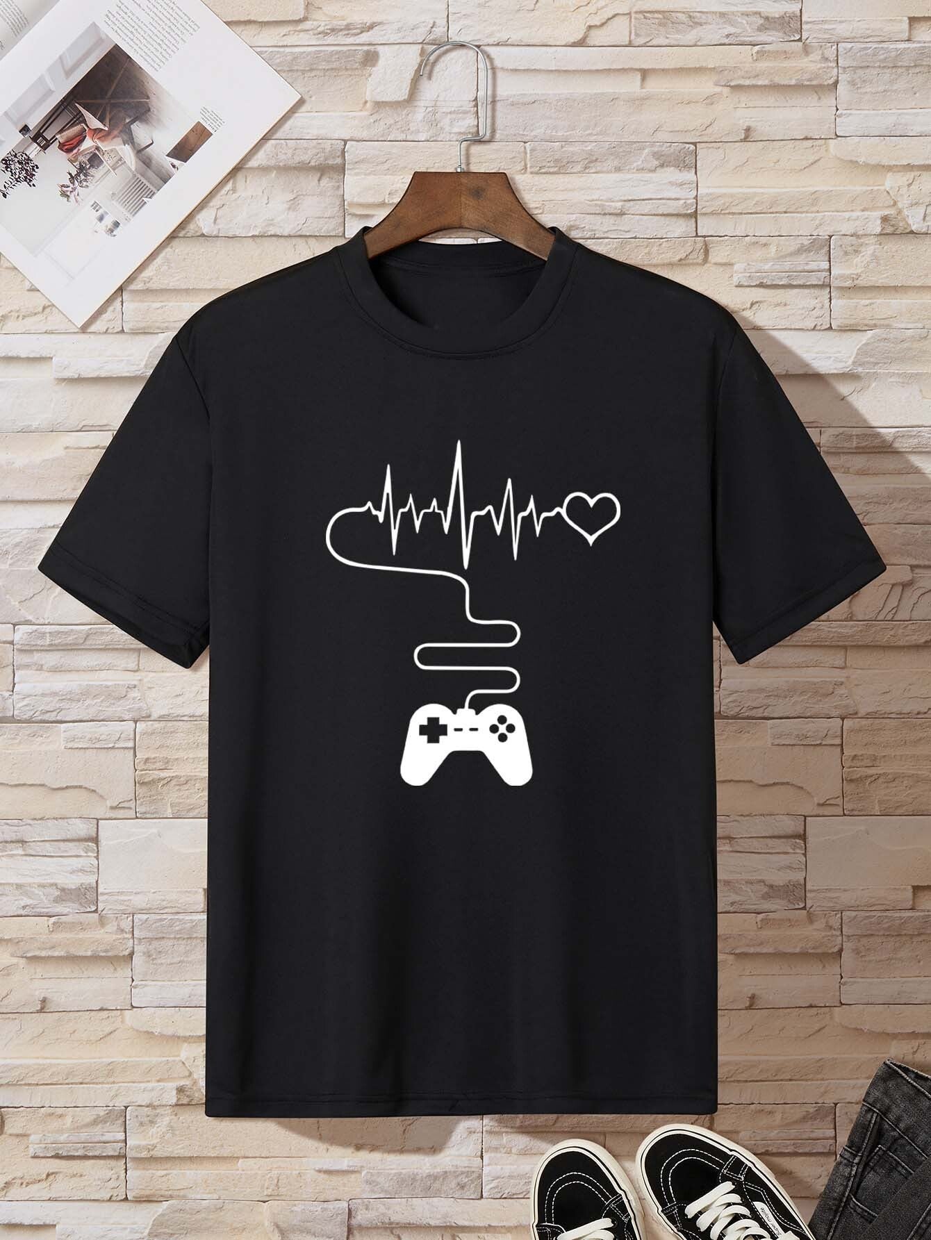 Men's Round Neck Loose Printed Bottoming Shirt T-shirt - Sophinity