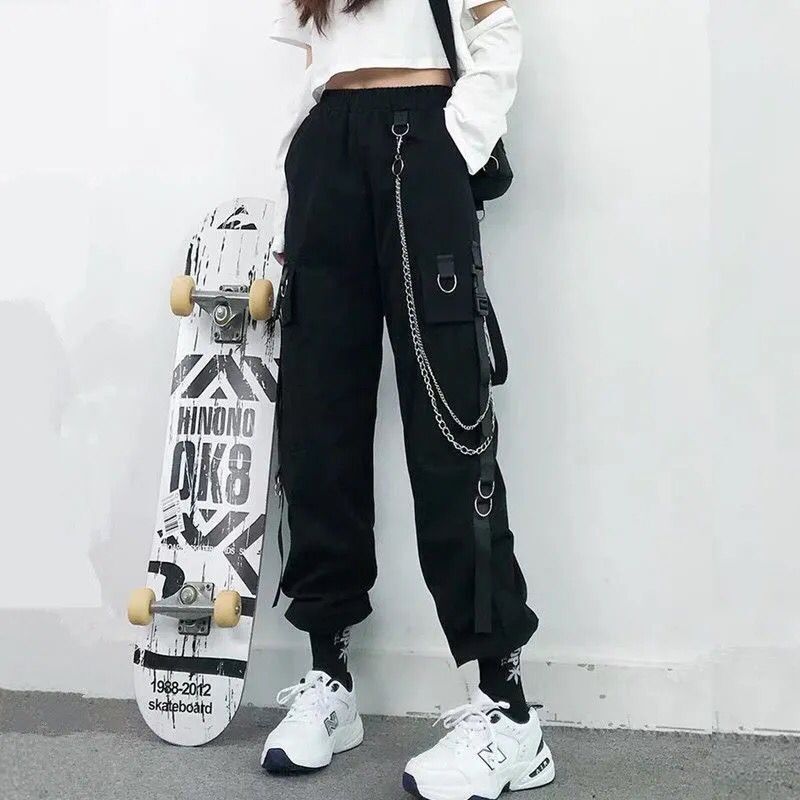 Women Cargo Pants Harem Pants Fashion Punk Pockets Jogger - Sophinity