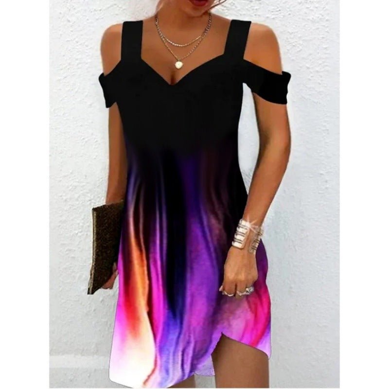 Cross - border European And American Women's Summer Foreign Trade New Printing Elegant Dress - Sophinity