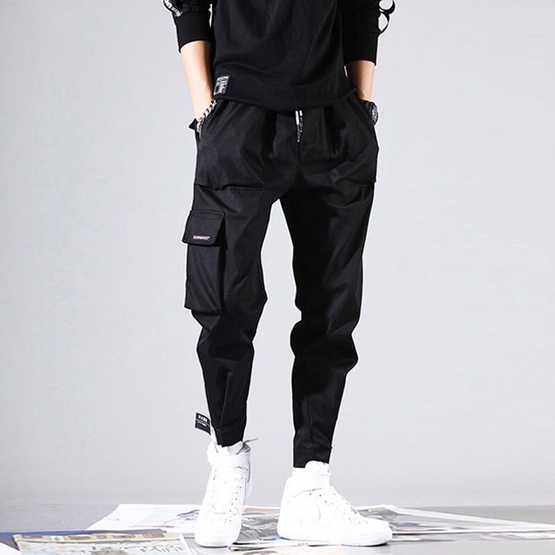 Loose casual cargo pants with velcro straps - Sophinity