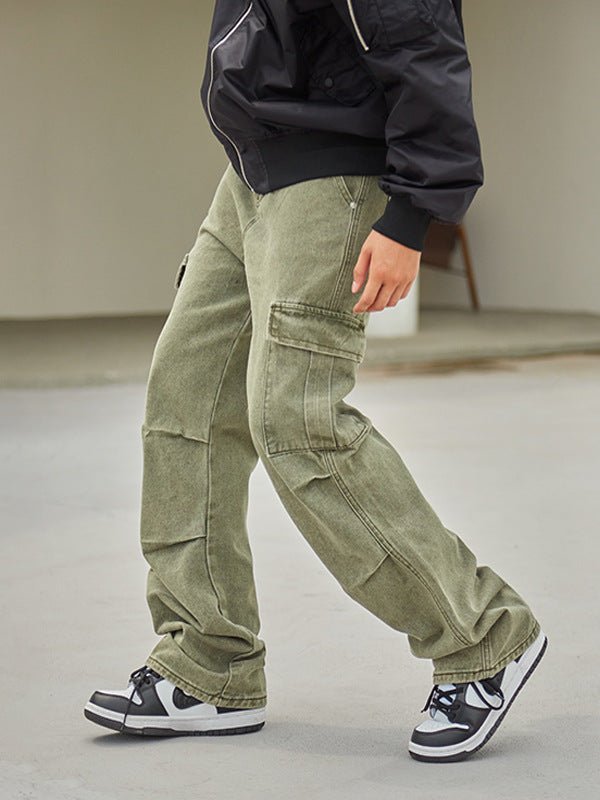 Knee Pleated Design Leisure Cargo Trousers Men - Sophinity