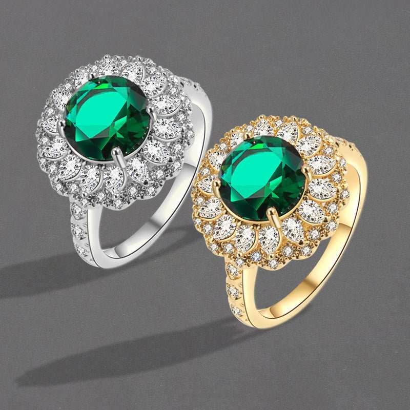 Green Moissanite Ring Women - Sophinity