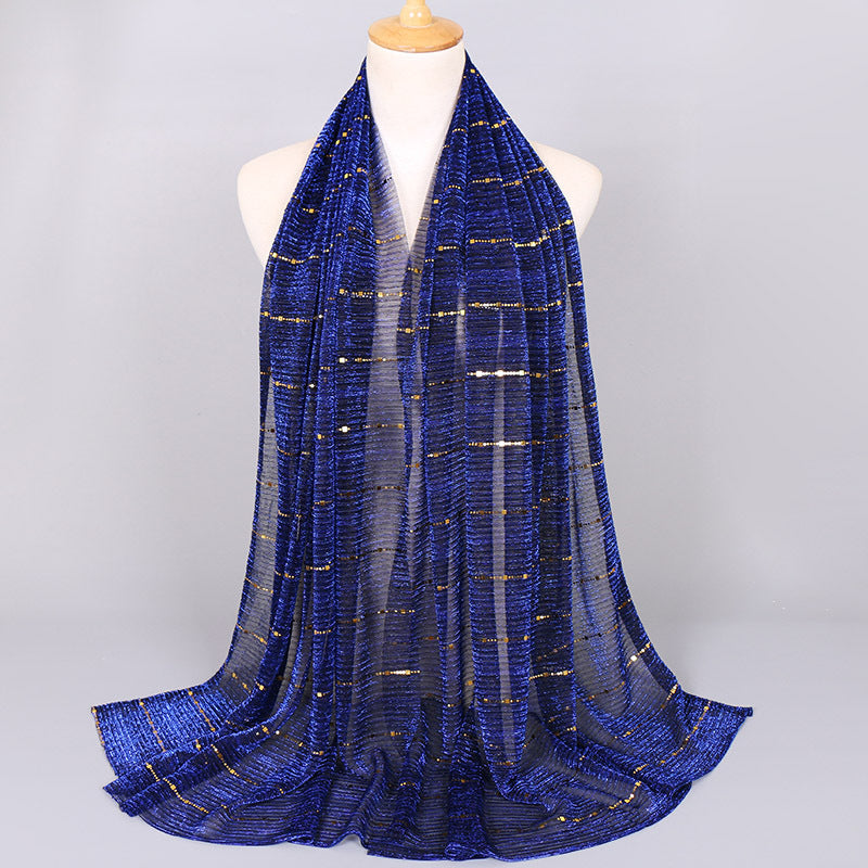 New Women's Lamp Wick Silk Sequined Scarf - Sophinity