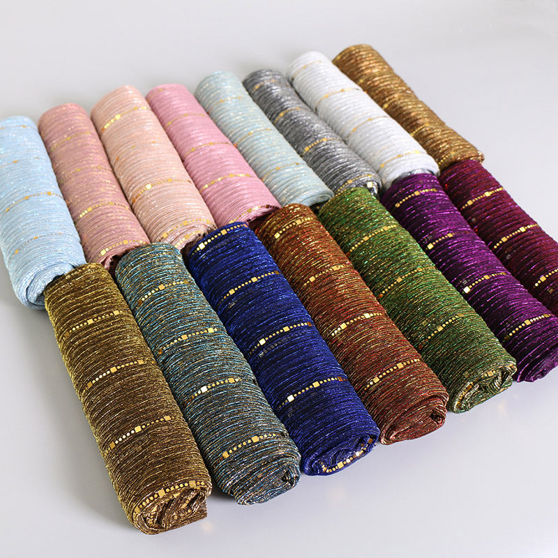 New Women's Lamp Wick Silk Sequined Scarf - Sophinity