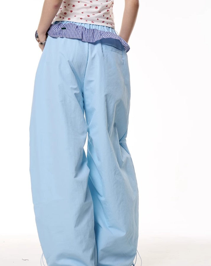 Plaid Stitching Wide Leg Pants Women's Loose Quick-drying Pants - Sophinity
