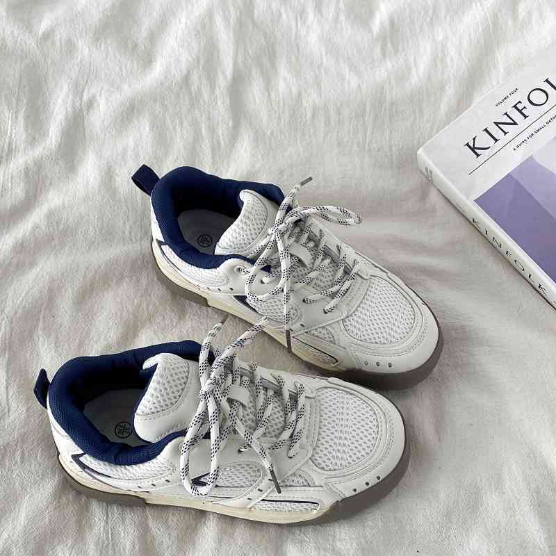 Blue Platform Breathable Bread Board Shoes For Women - Sophinity