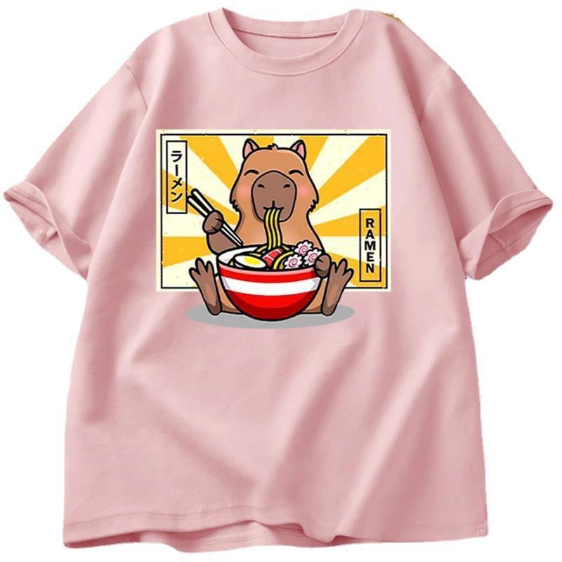 Capybara Cotton T-shirt Men's Clothing Oversized - Sophinity