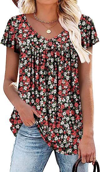 Women's Vest Sleeveless T-shirt Floral Summer Top - Sophinity