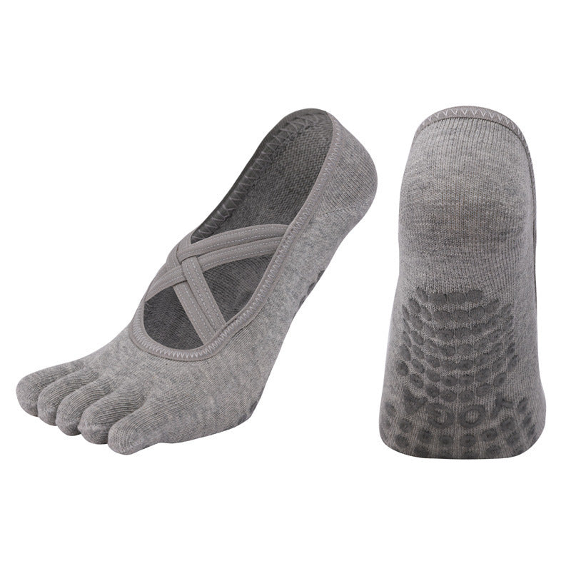 Cross-border Women's Non-slip Five-finger Yoga Socks Live Broadcast Body Dance Aerobics Pilates Fitness Sports Socks - Sophinity