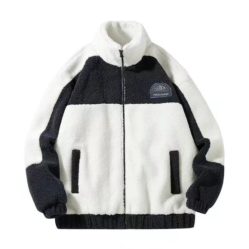 Men's Korean Trendy Lamb Fleece Stand Up Collar Jacket - Sophinity