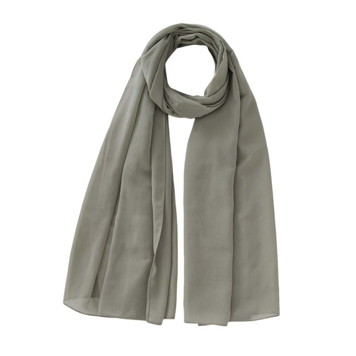 Women's Pure Color Pearl Chiffon Bubble Scarf Gauze Scarf - Sophinity