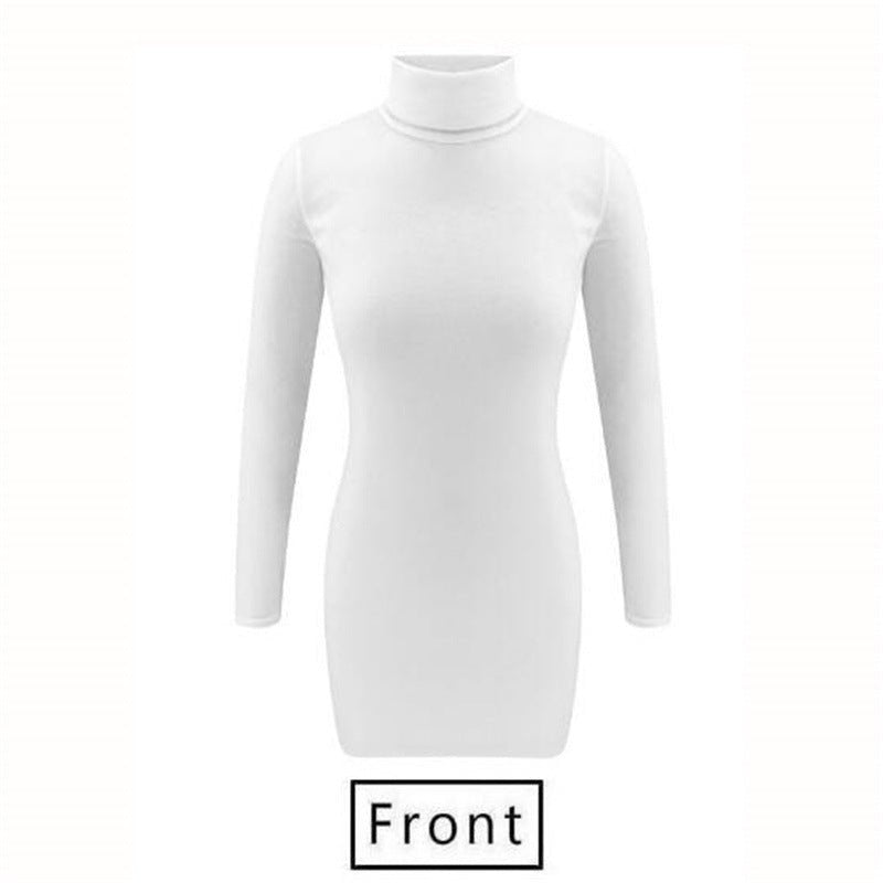 Turtleneck skinny bag hip dress - Sophinity