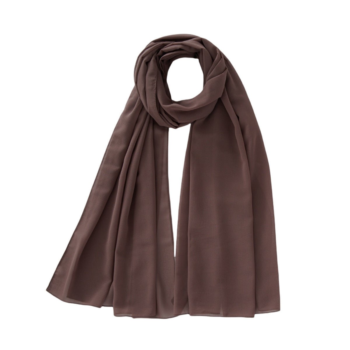 Women's Pure Color Pearl Chiffon Bubble Scarf Gauze Scarf - Sophinity