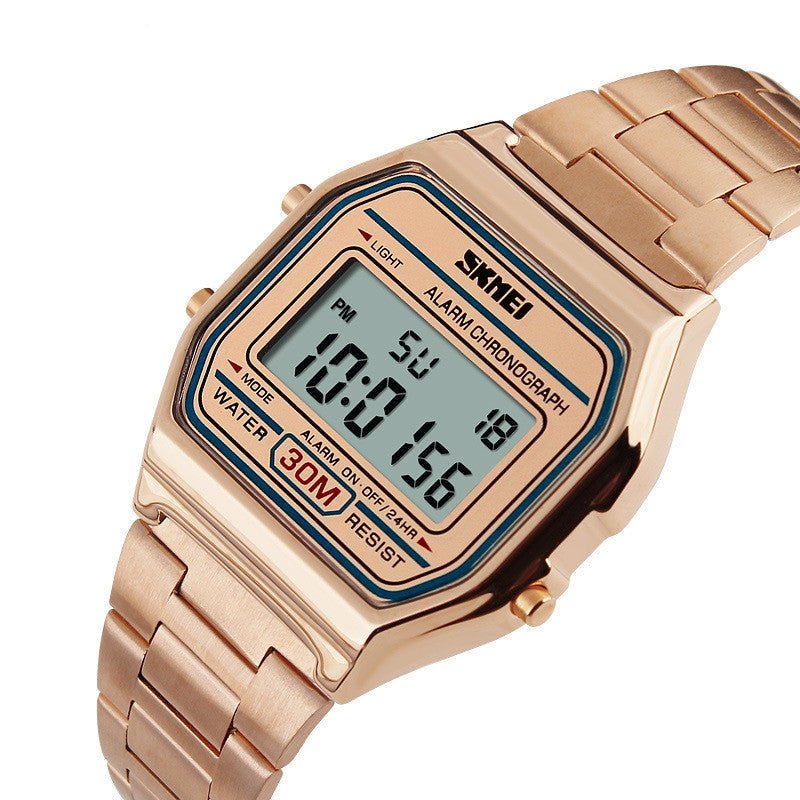 Mens Retro Electronic Watch Steel Band Lightweight Watch - Sophinity