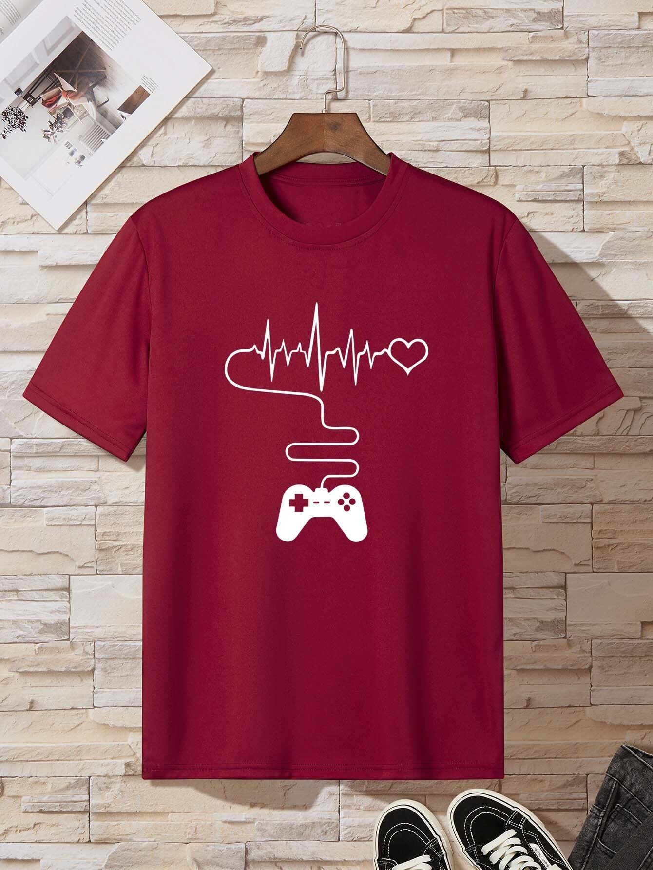 Men's Round Neck Loose Printed Bottoming Shirt T-shirt - Sophinity