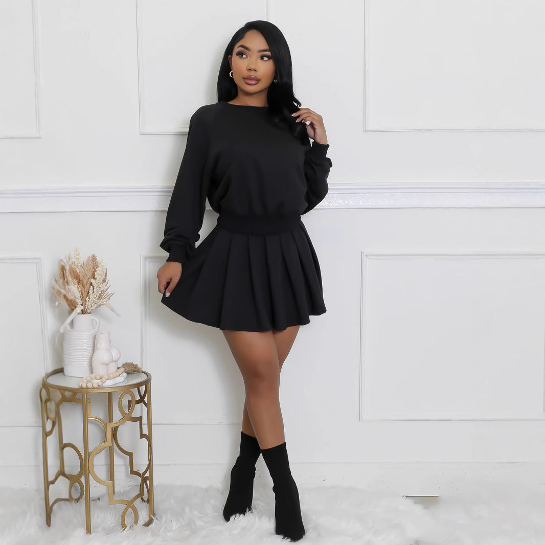 New Two-piece Casual Suit Long Sleeve Mini Skirt - Sophinity