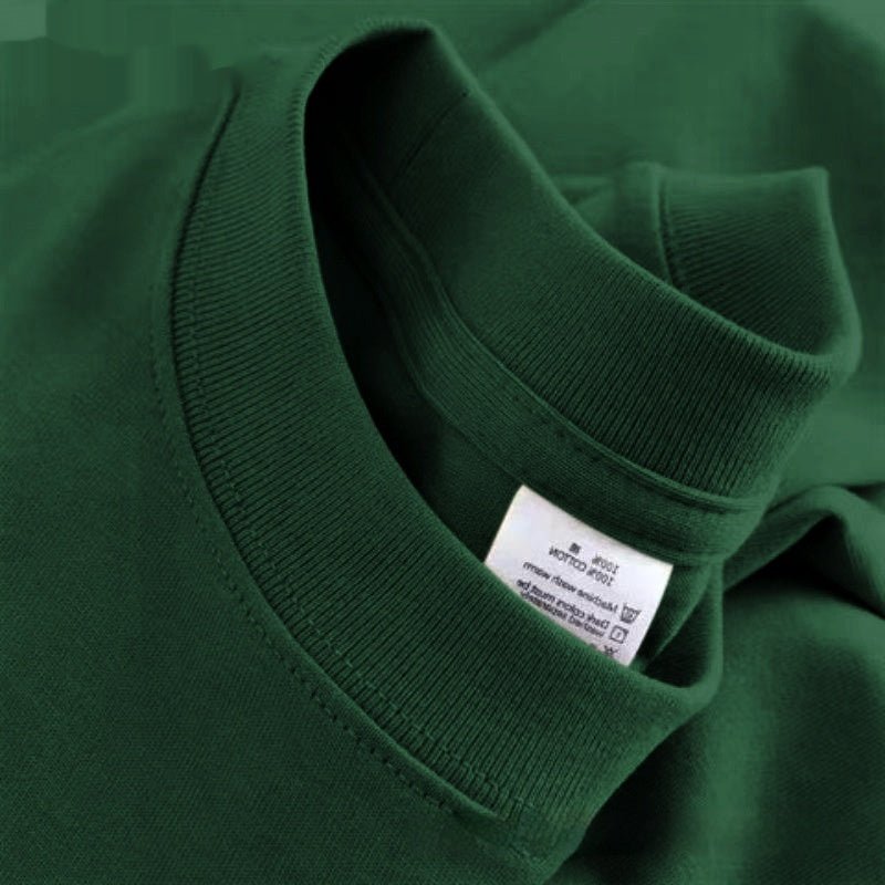 High Quality Cotton Heavy Loose Bottoming Shirt Casual Basic T-shirt Pure Cotton Retro Solid Color Round Neck Men's Short Sleeve - Sophinity