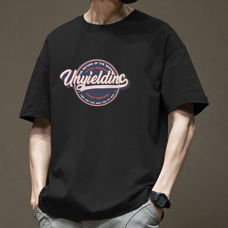 Men's Cotton Ins Round Neck Loose Top T-shirt - Sophinity